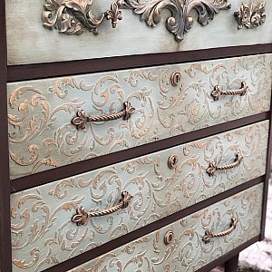 Трафарет - Изабелла виньетка - Фотография интерьере 2