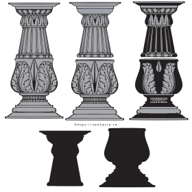 Трафарет - Колонна Лиственная Трафарет - Колонна Лиственная